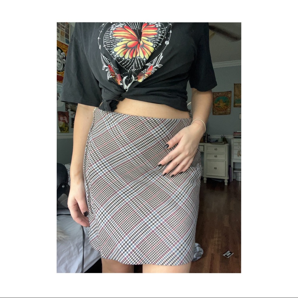 White House Black Market Midi Plaid Skirt— Size 6